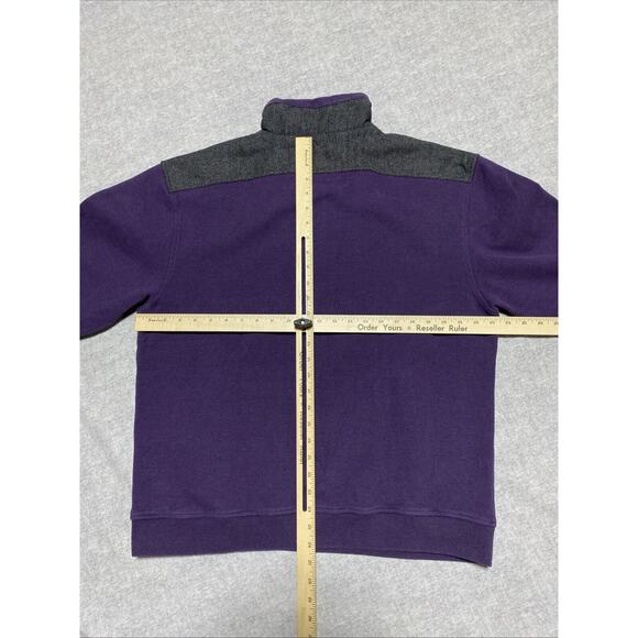 Kinboch Anderson Sweater Mens Extra Large Purple 1/4 Zip Scotland Elbow Patch XL - Picture 4 of 6